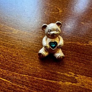 Birthday Gem Stone Bear Tac Pin December Turquoise